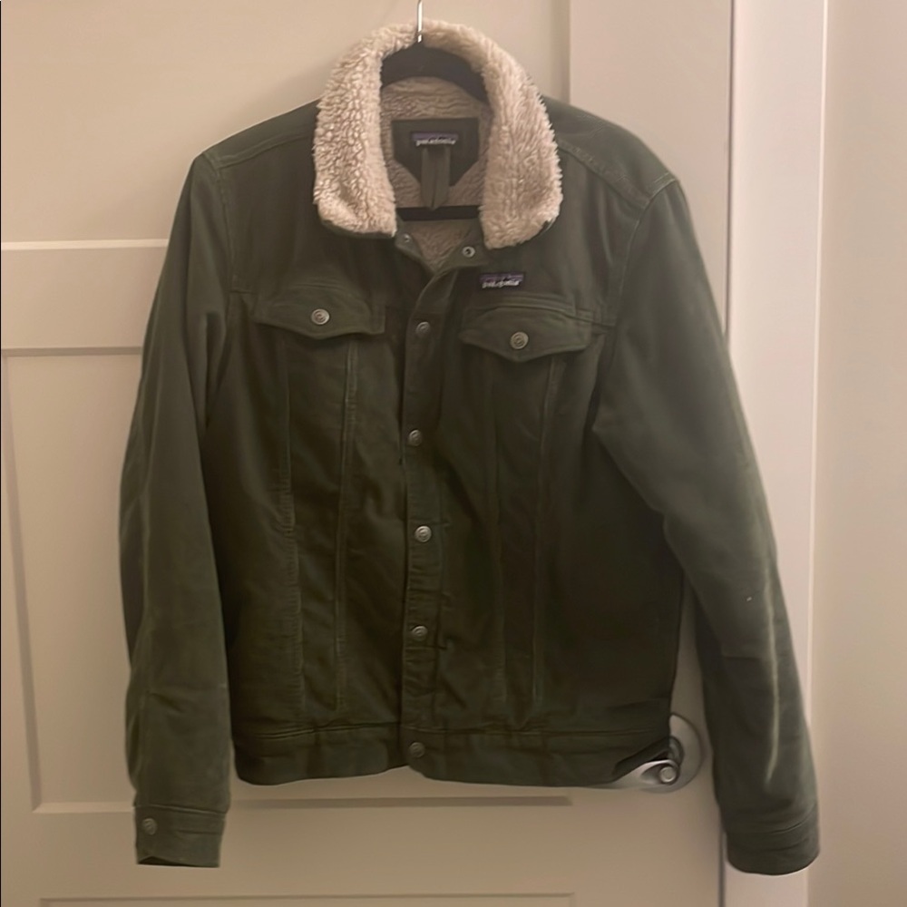 Patagonia Olive Green Sherpa-Lined Jacket